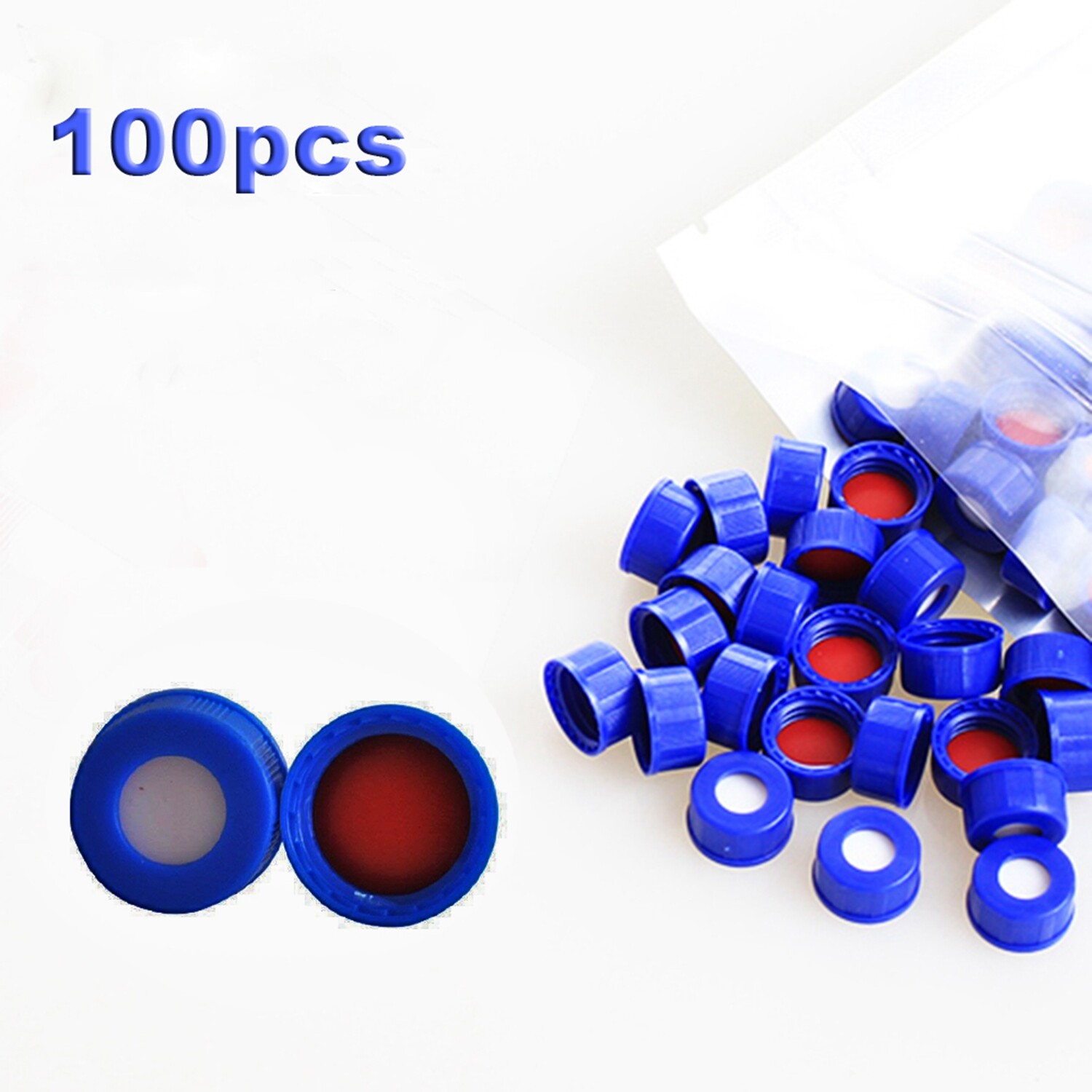 6000xAutosample Vial Cap,9-425 HPLC 2ml Vial Screw Thread Blue caps,9mm