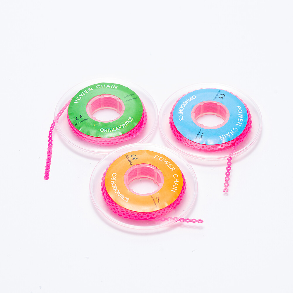 Dental Ortho Material Colorful Elastics Power Chain Ortodoncia Spool Rubber Band