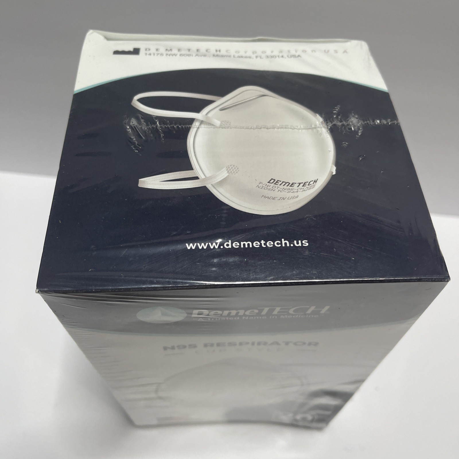 DEMETECH Surgical N95 Respirator Masks (20 Pack) | NIOSH Approved | MADE IN USA