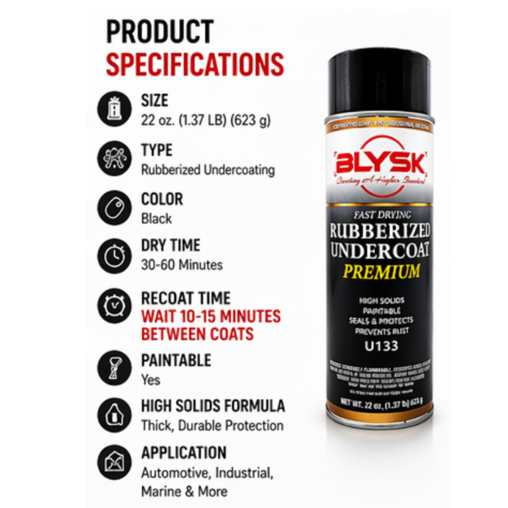 BLYSK Rubberized Undercoat Fast Drying Premium (U133) 22 oz.