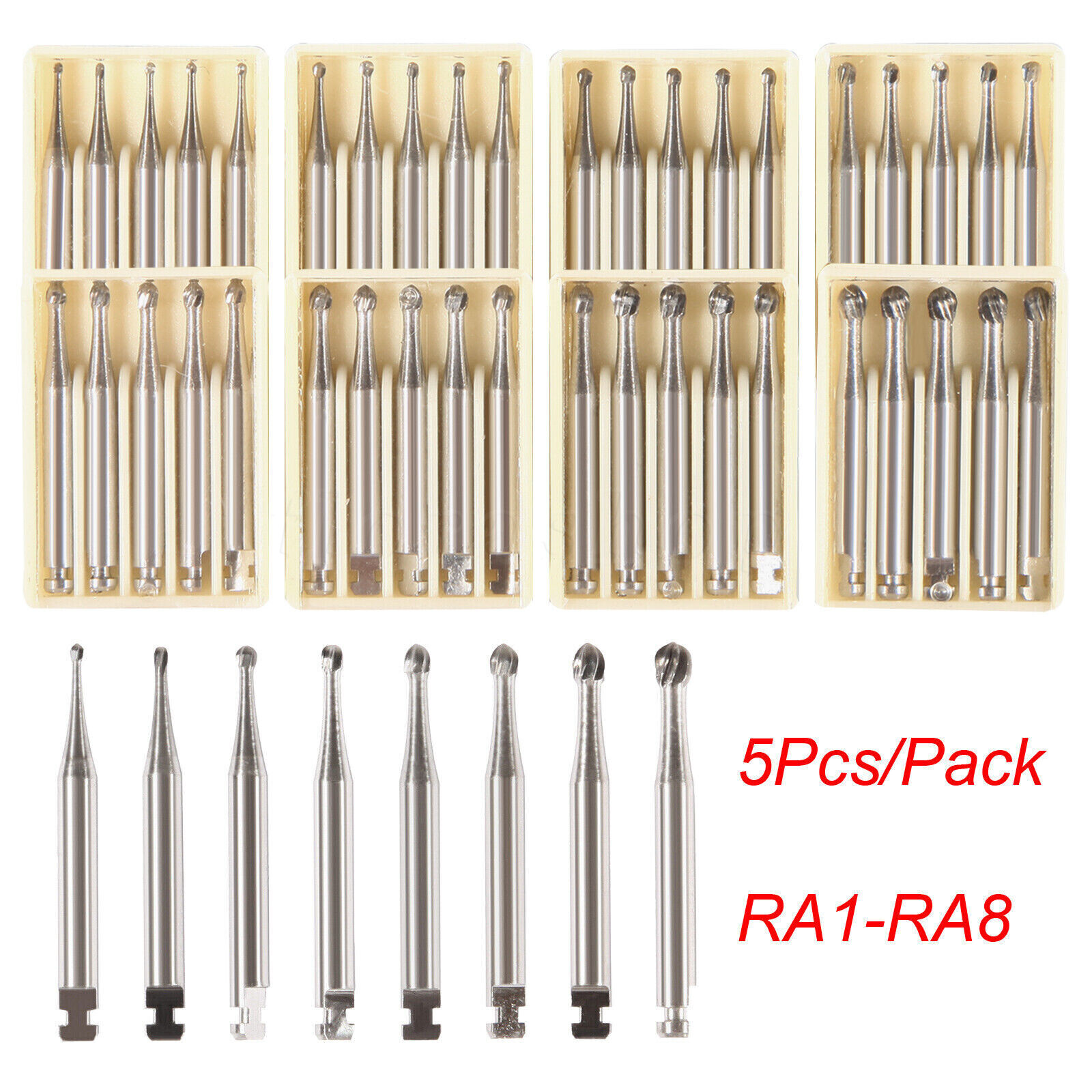 Round Carbide Burs for Slow Speed Latch RA (Choose Your Size & Qty) 22mm