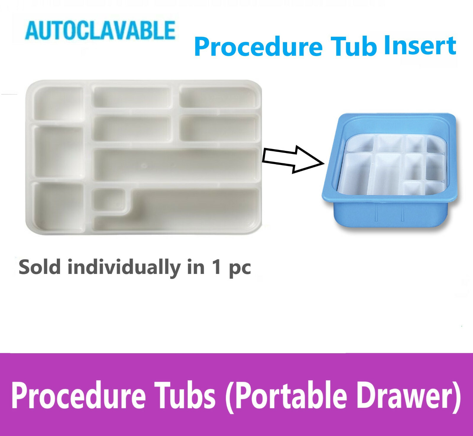 Dental Medical Operation Tub, Tray Accesories, Dental Tub Rack, Autoclavable
