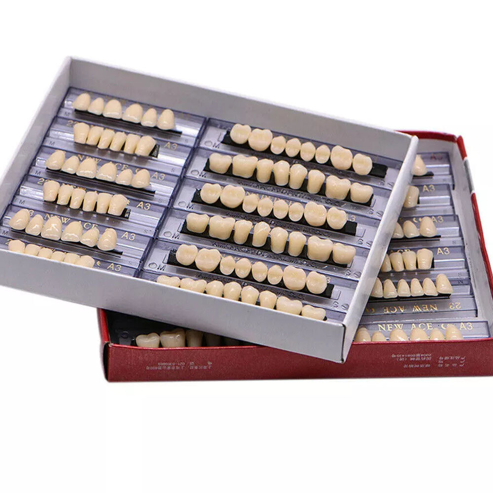 168Pcs Dental Acrylic Resin Denture 23# Shade A3 Full Upper Lower False Teeth US