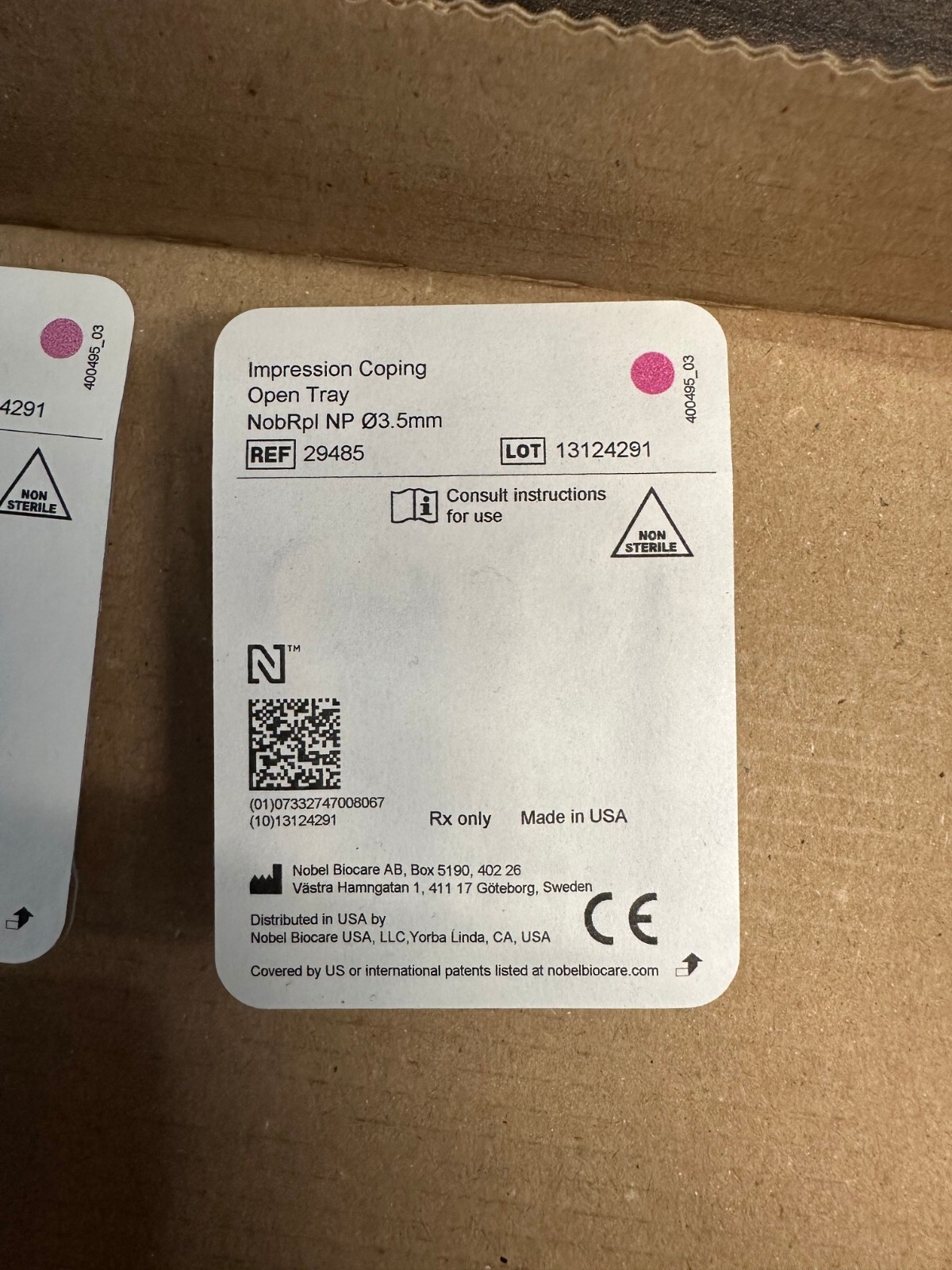 Nobel Biocare NP Trilobe Open Tray Impression Coping (REF 29485)
