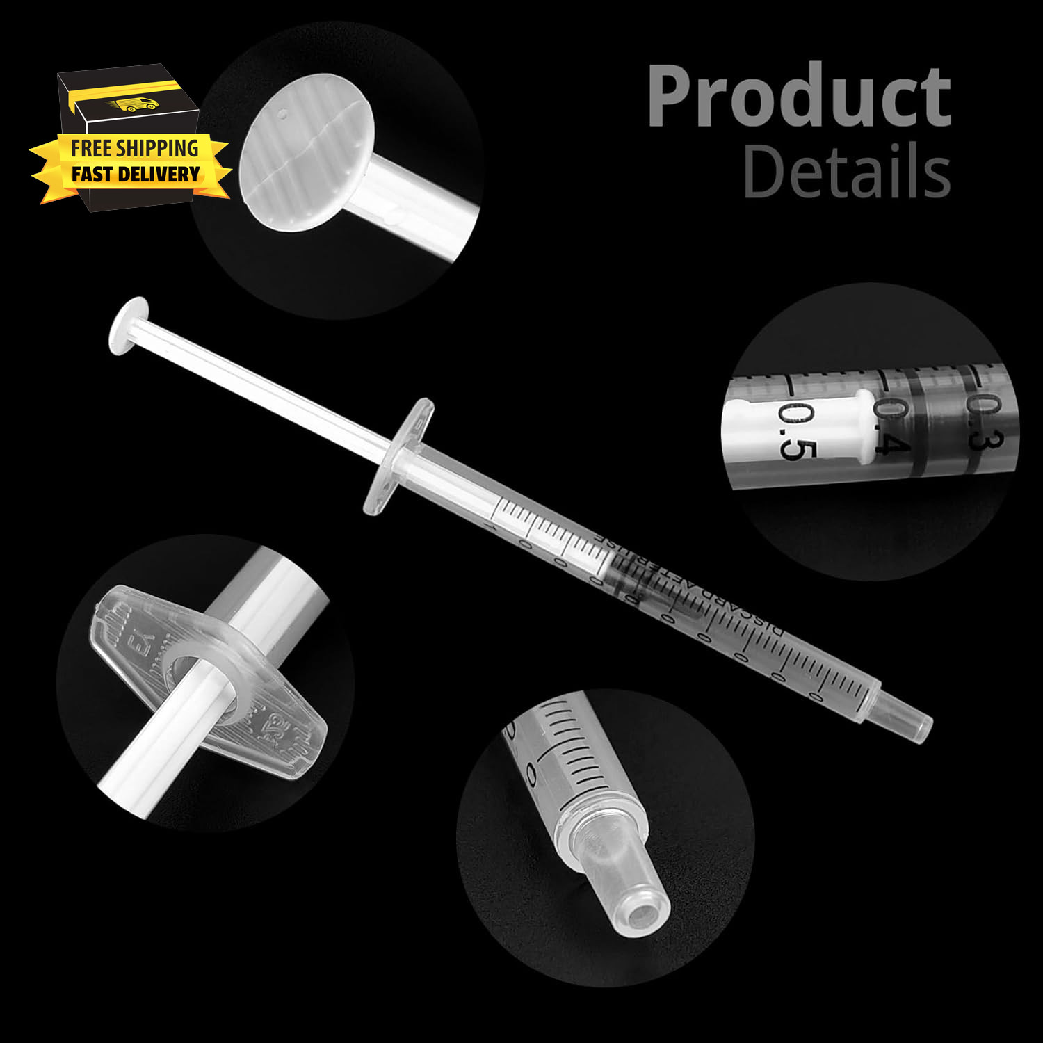5 Pcs Syringes without Needle, 1Ml Plastic Syringe Syringe for Liquid, for Scien