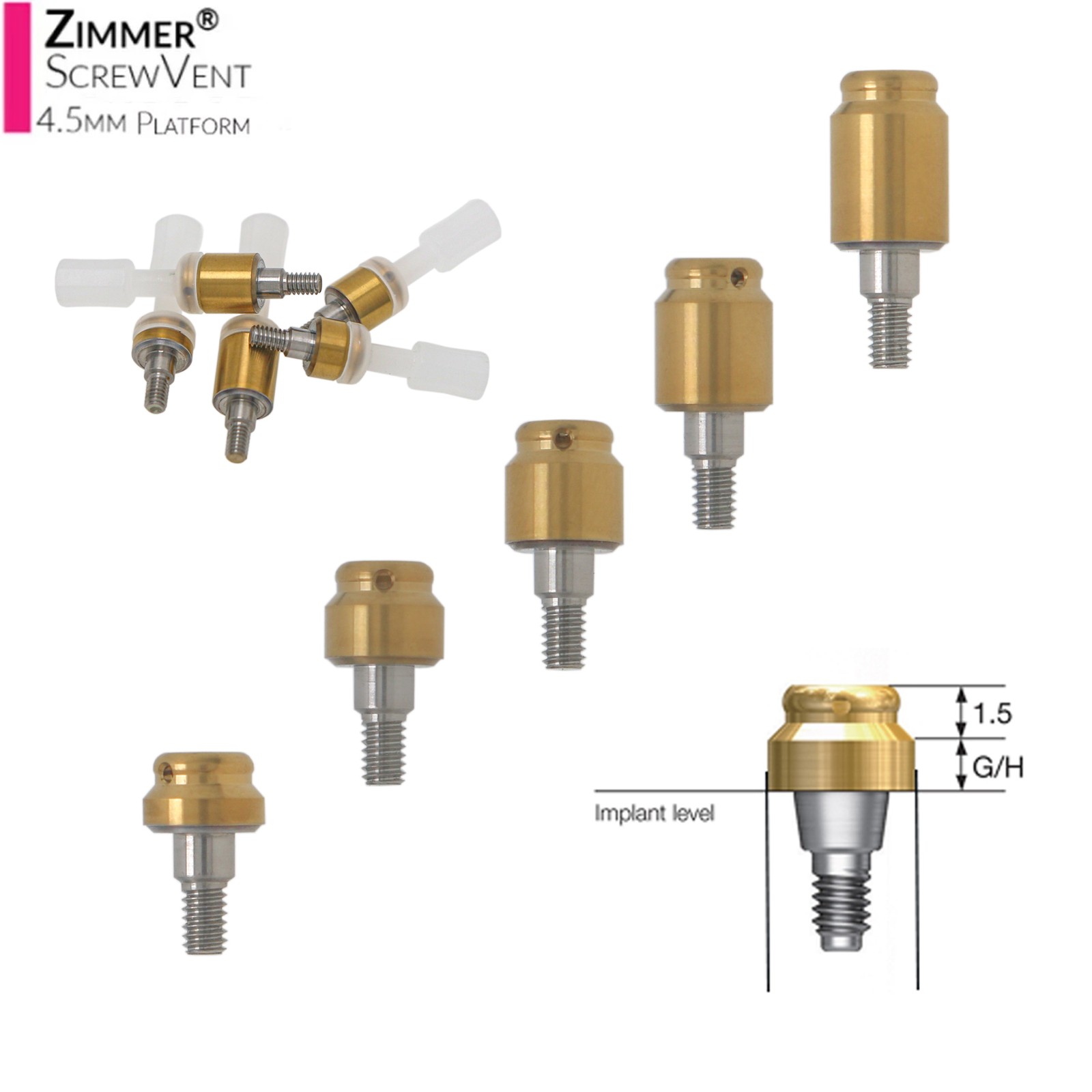 US Zest Locator Abutment Attachment Overdenture Caps Fits Hiossen Nobel Zimmer