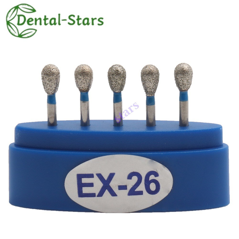 5Pcs/Box Dental FG Diamond Burs 10 Sizes EX 11-EX24 Bur For High Speed Handpiece