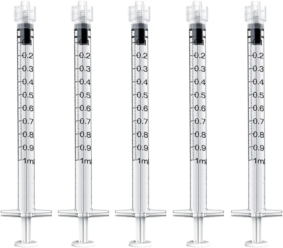 20 Pack 1mL Luer Lock Syringes without Needle, 1 ml cc Disposable Syringe Indivi