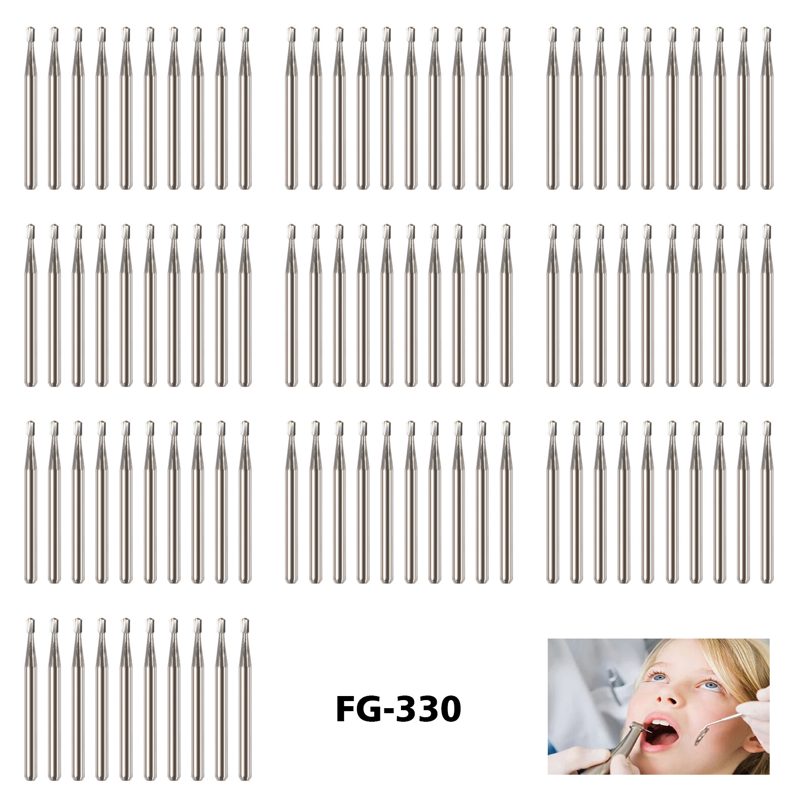 Dental Carbide Burs Tungsten Steel Bur FG # 330 Pear for High Speed Handpiece OR