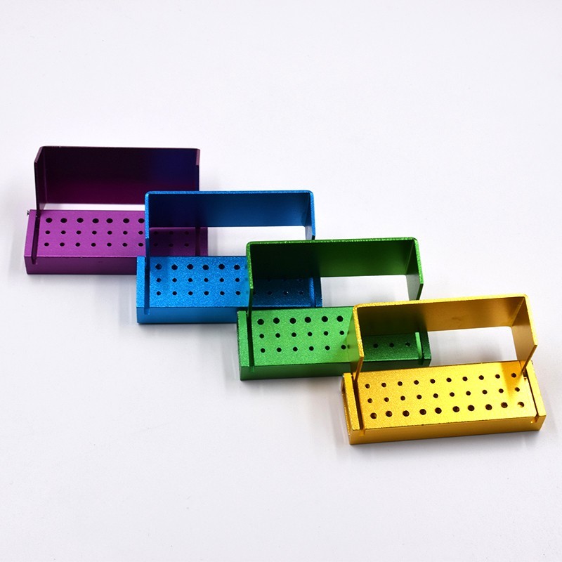 Dental Bur Holder Block Disinfection Box 10/15/16/24/30/56/100/142/152 Holes