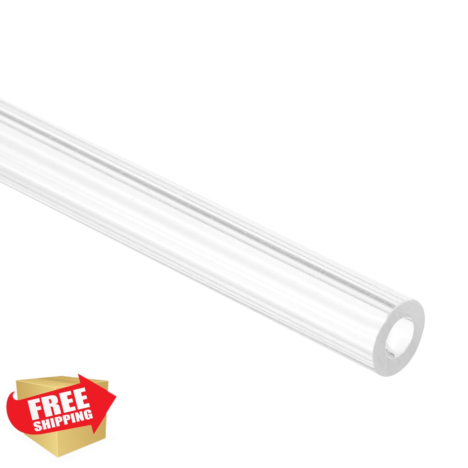 uxcell Clear Rigid Tubing 3mm x 6mm x 150mm Plastic