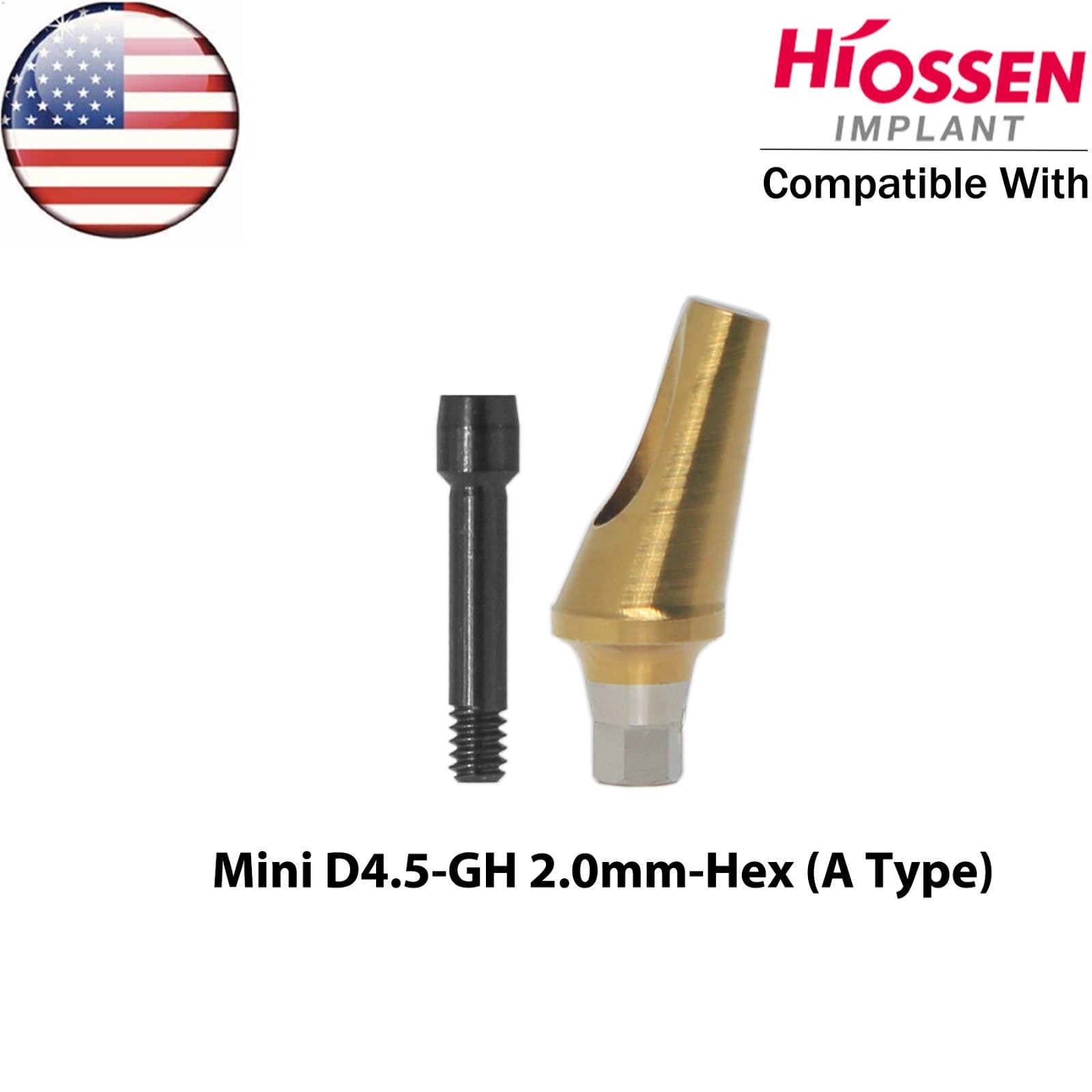 US Dental 17° Angled Anatomic Abutment For Hiossen Osstem Mini/Regular Platform