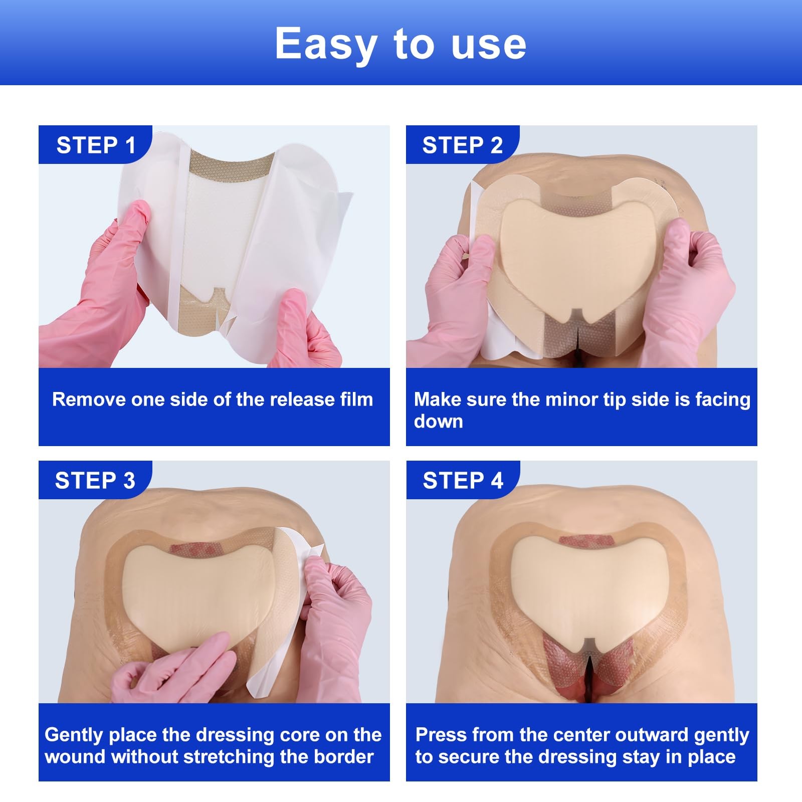Sacral Foam Dressing 7.1″ x 8″ (10 Count), Sacrum Silicone 7″ x PCS)