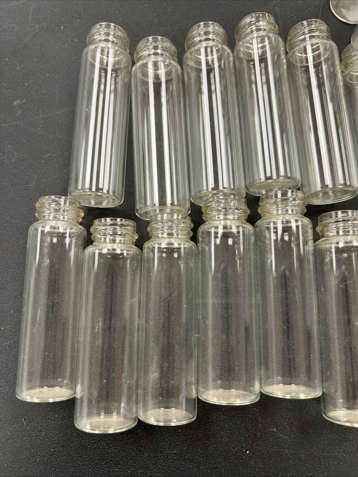 Small Glass Vials Lot 39, 2.5” Screw Top, No Caps Crafts Beading Organizing