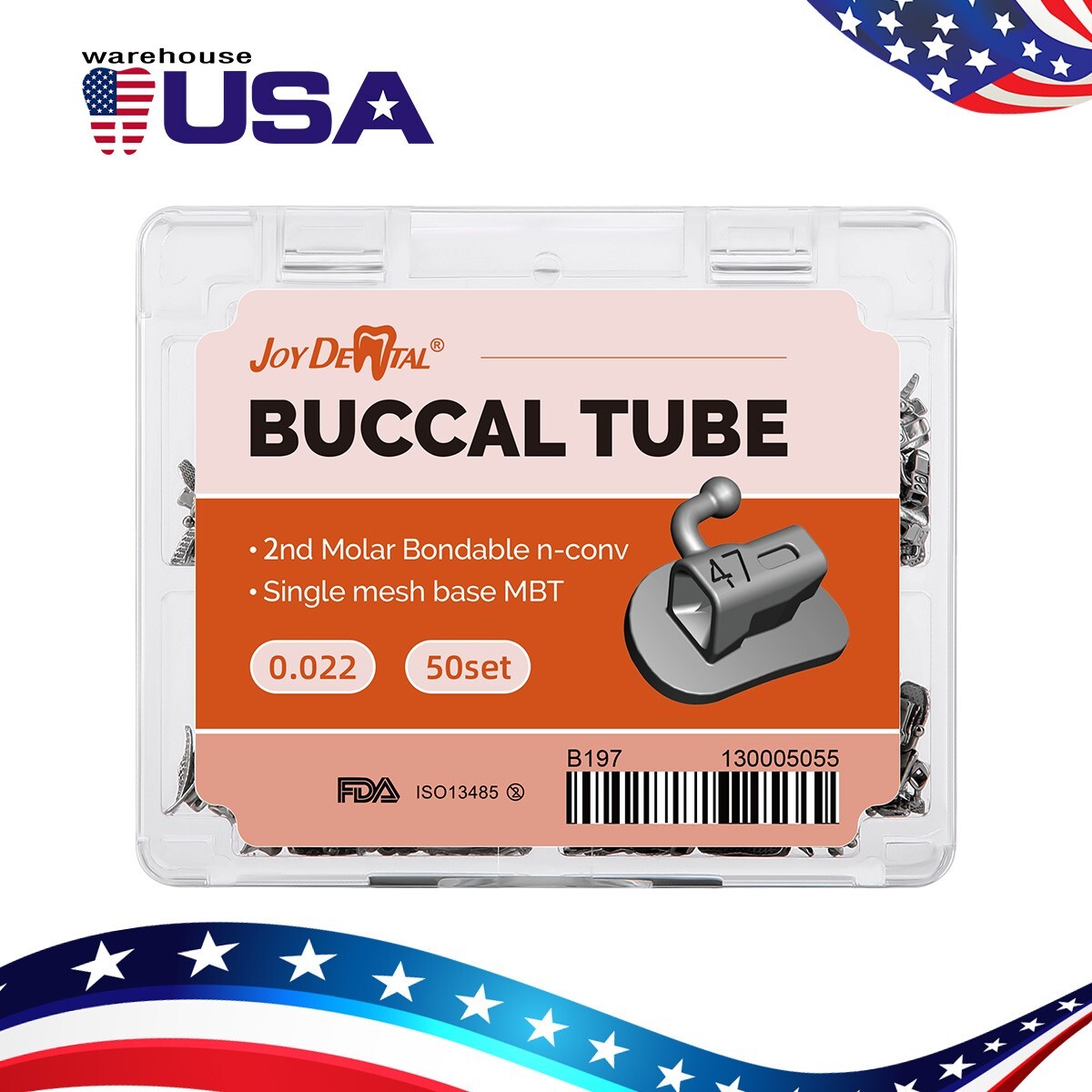 Dental Ortodoncia Tubos bucales de MBT 022 2do Molar Bondable Non-Convertible