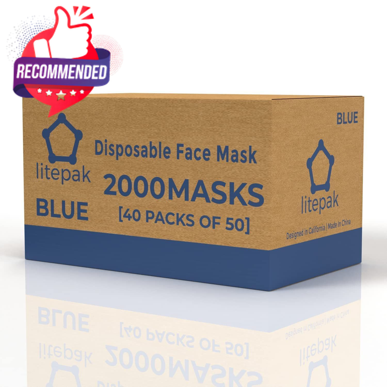2000pcs Disposable Face Masks Black 3-ply Adult Mask Nose Wire Protection