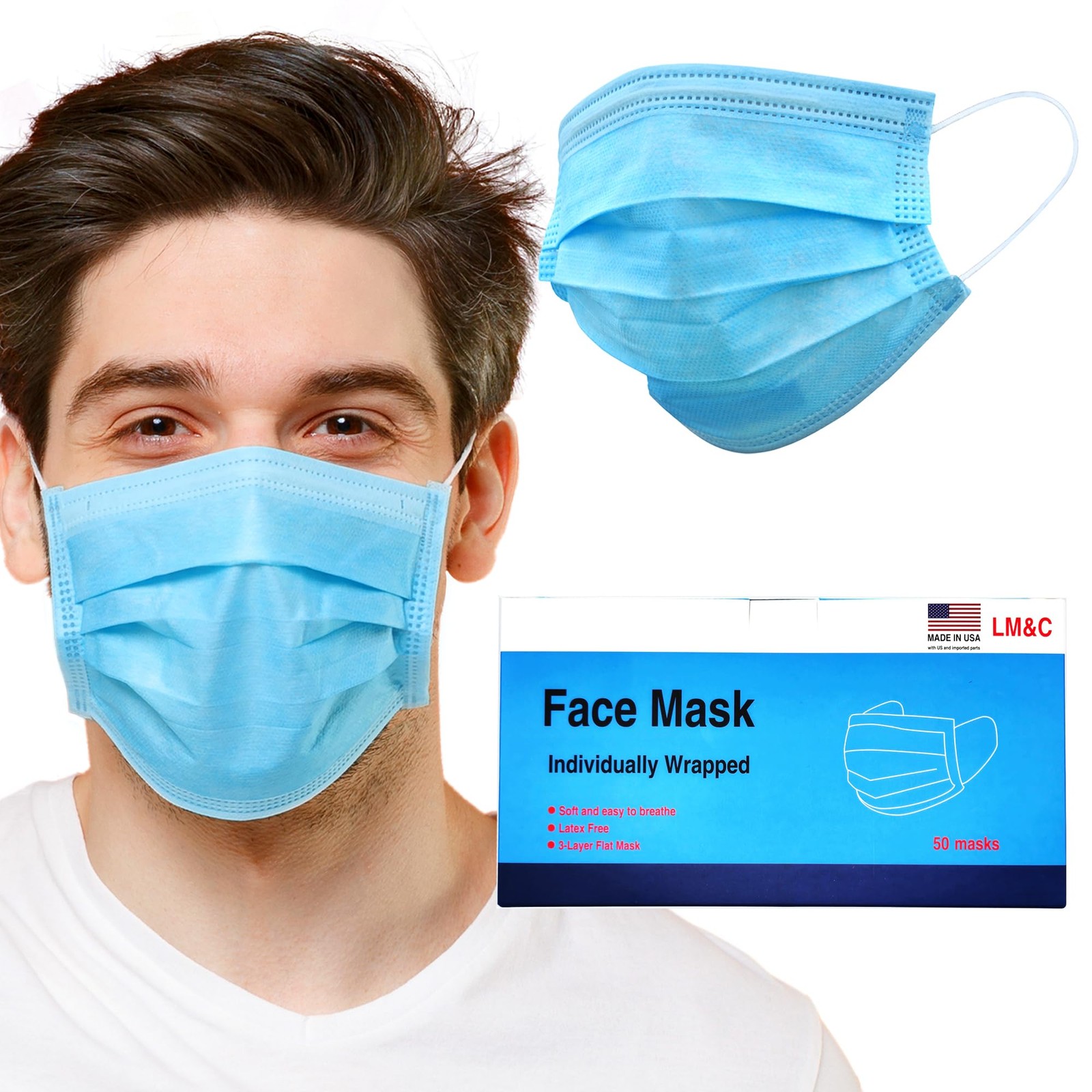 3‑Layer Masks – Individually Wrapped – 100 pack – Cleanroom Manufactured – Br…
