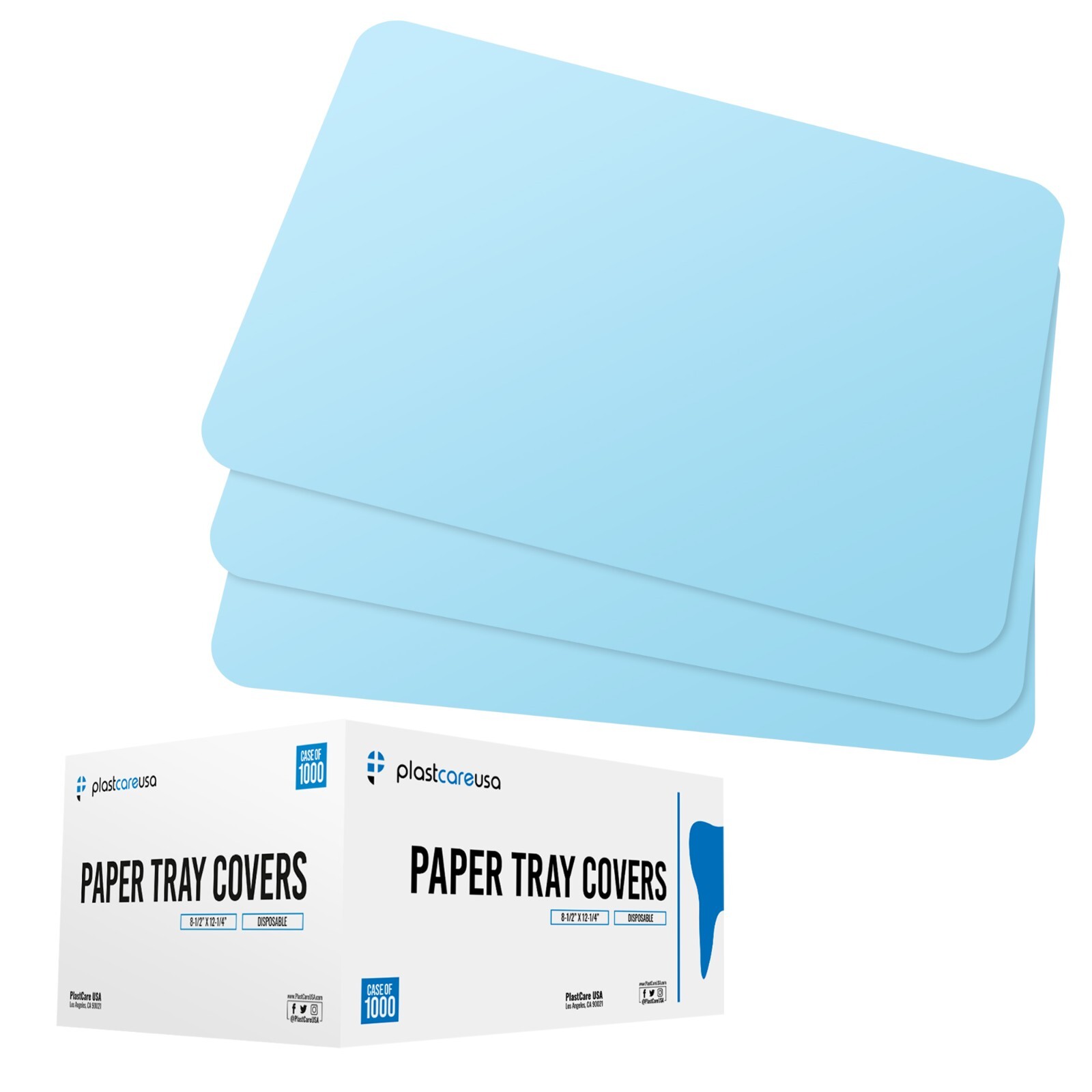 Blue Paper Dental Tray Covers for Size “B” Trays 8.25 “x 12.25”, (Case of 1000)
