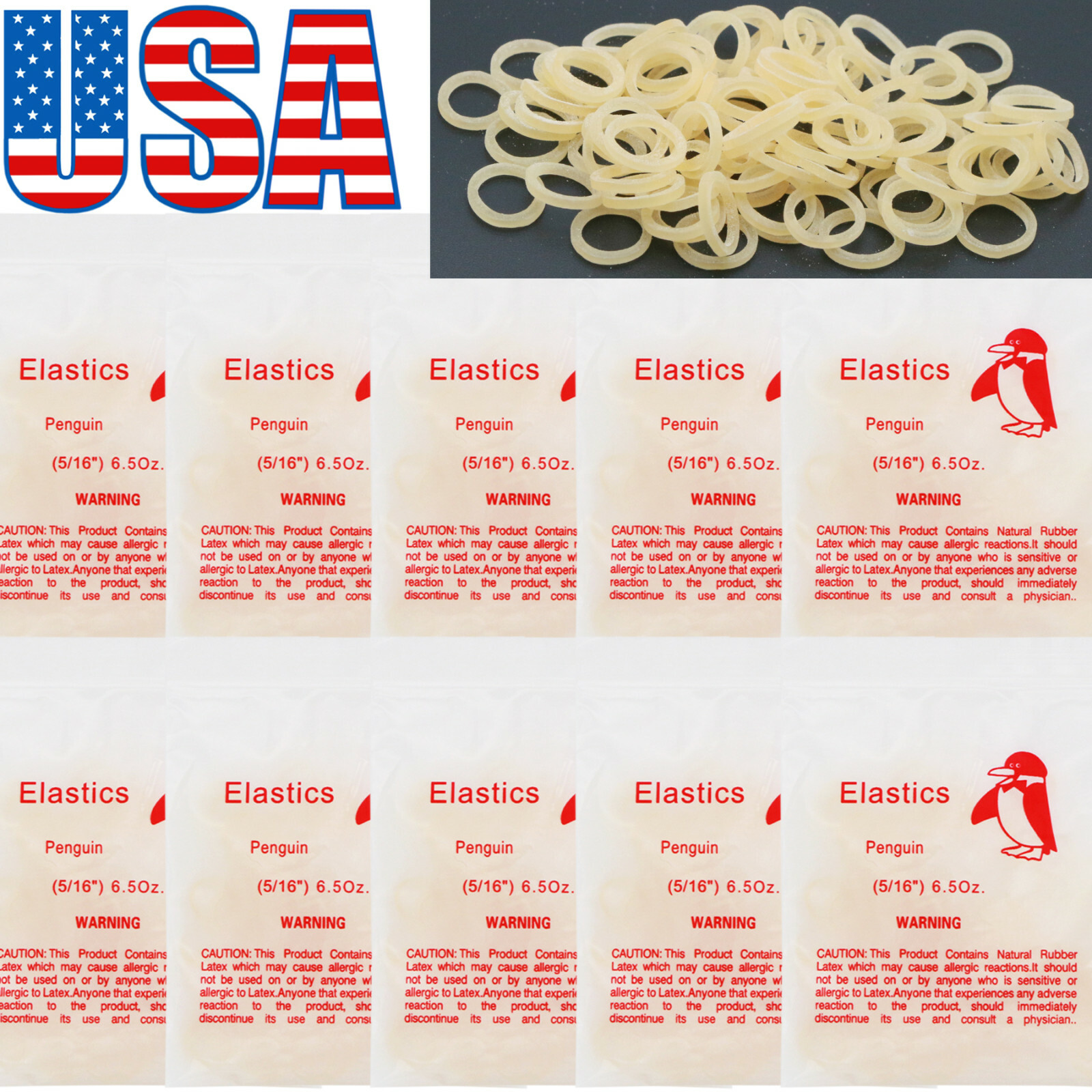 US Dental Orthodontic Rubber Bands 3.5 5.0 6.5OZ Ortho Elastics Latex Braces