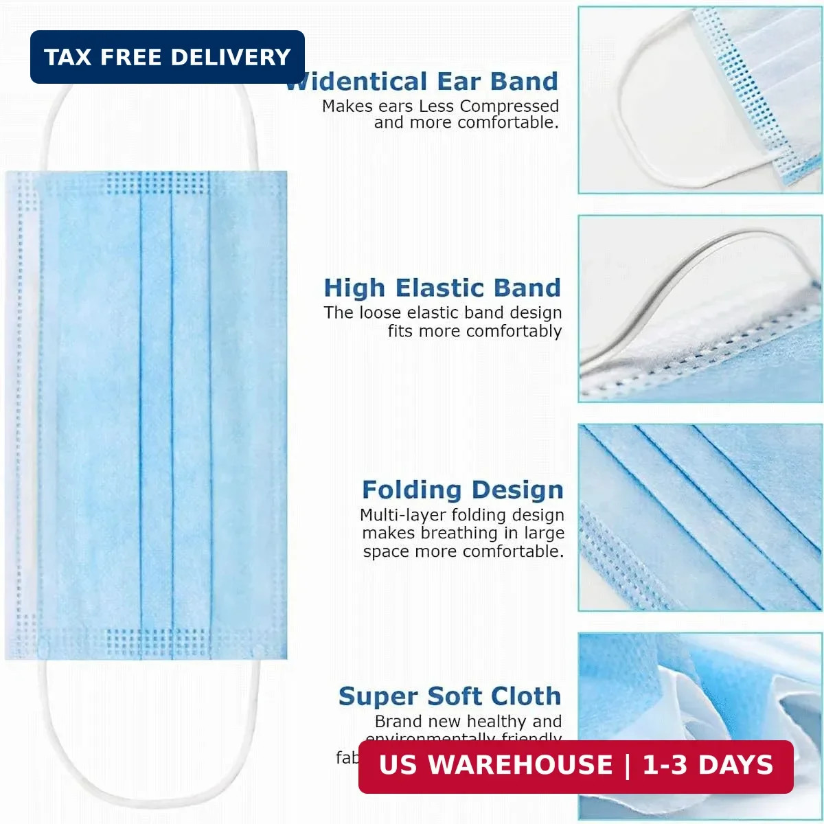 100 Pack Medical Disposable Face Masks ASTM Level 2 for Protection | 3 Layers Sa
