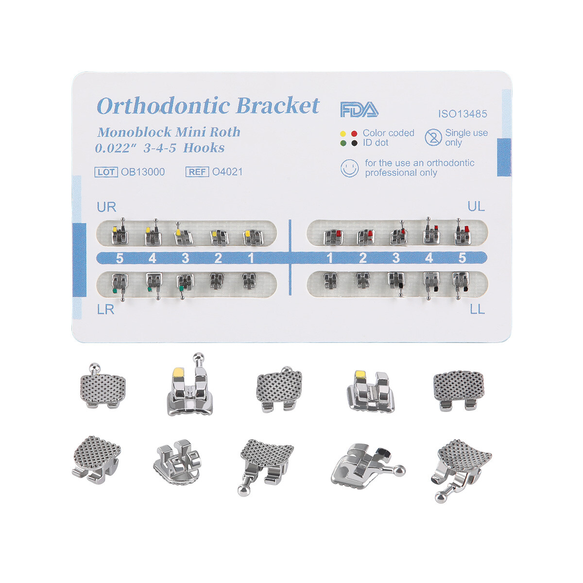 Dental Orthodontic Braces Brackets Mini Roth.022 Hook 345 /Round Arch Wires NITI