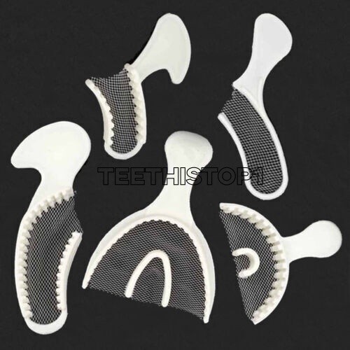 50 Pcs/Bag Dental Disposable Triple Impression Bite Registration Trays F/A/P/Q/S