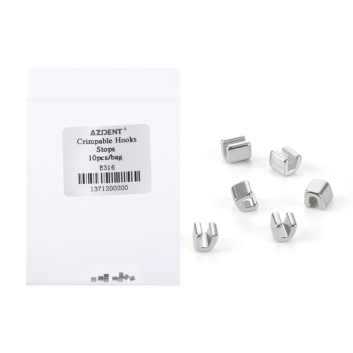 AZDENT Dental Orthodontic Stainless Steel Crimpable Hook Stops Size