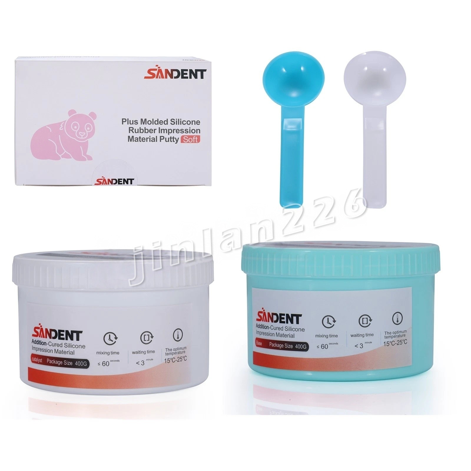 Dental Impression Putty Fast Set 800g VPS Putty (400g Base & 400g Catalyst) BOX