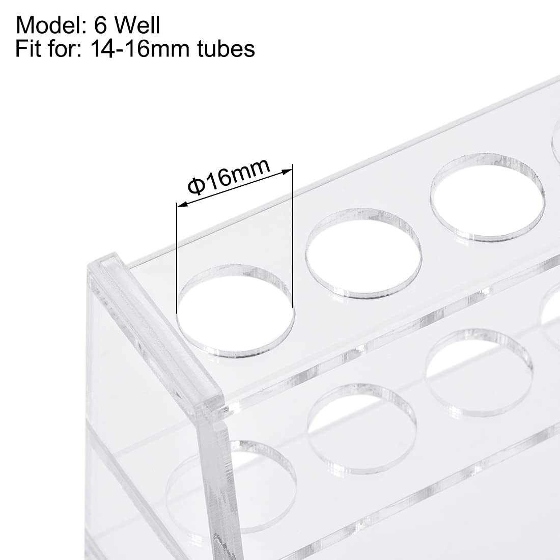 uxcell Acrylic Test Tube Holder Rack 6 Wells for 10ml Centrifuge Tubes Clear …