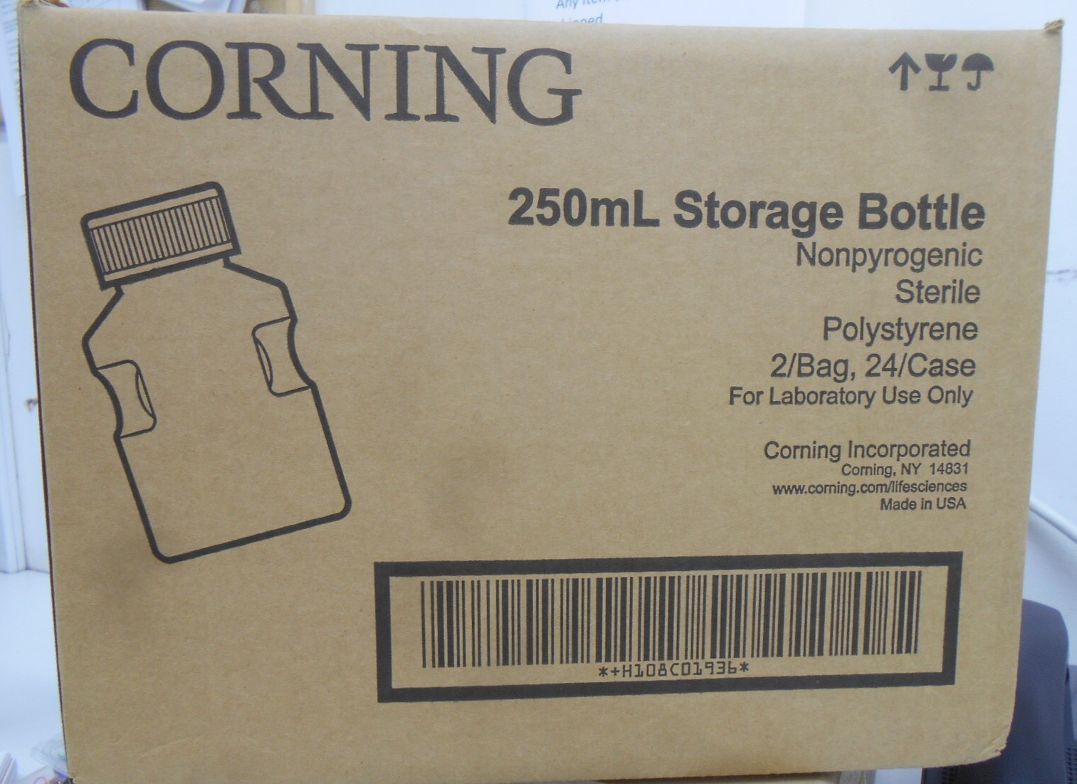 Corning 430281 250 mL Storage Bottle Nonpyrogenic Sterile Polystyrene 24/case