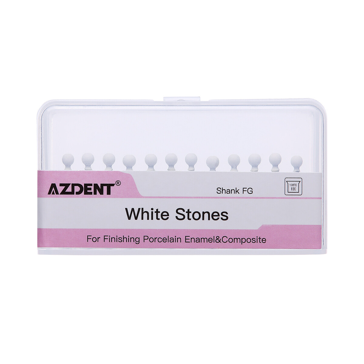 Dental Polishing Burs -FG Abrasion Points Bur Round Mounted White Stone 12/pack