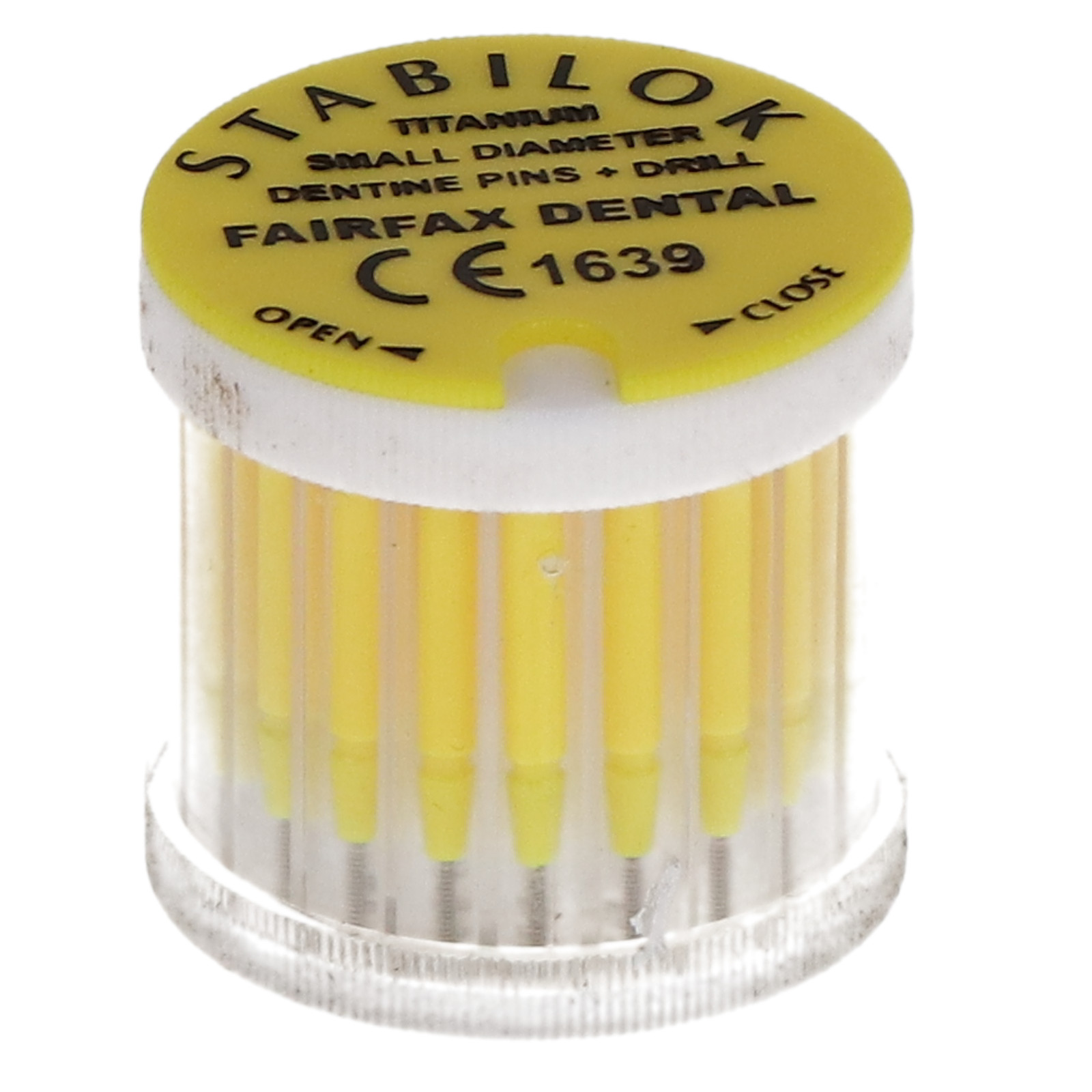 Fairfax Dental 50050 Stabilok Titanium Pins .021″ Standard Kit Yellow 20/Pk