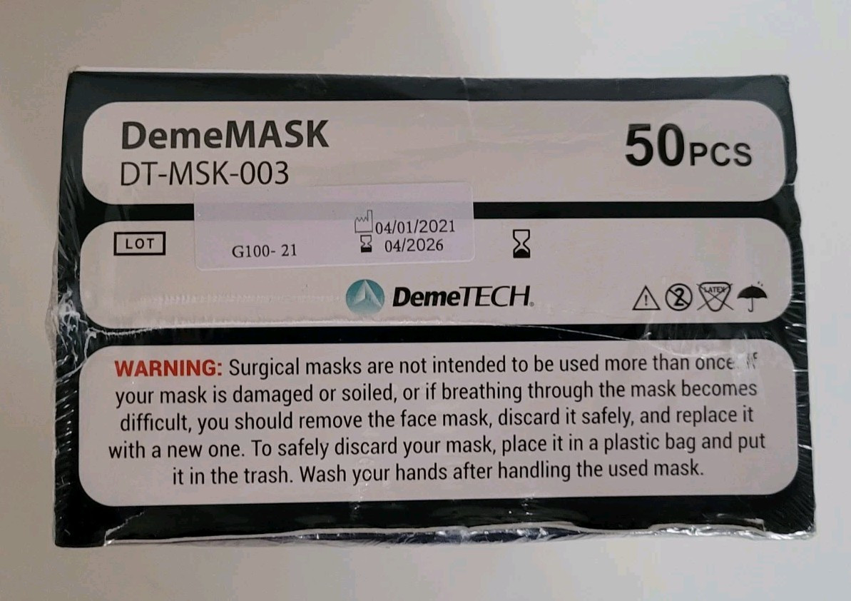 ASTM Level 3 Disposable Face Masks, Protective Pack with 3 Layers, Adult, 50 Qty