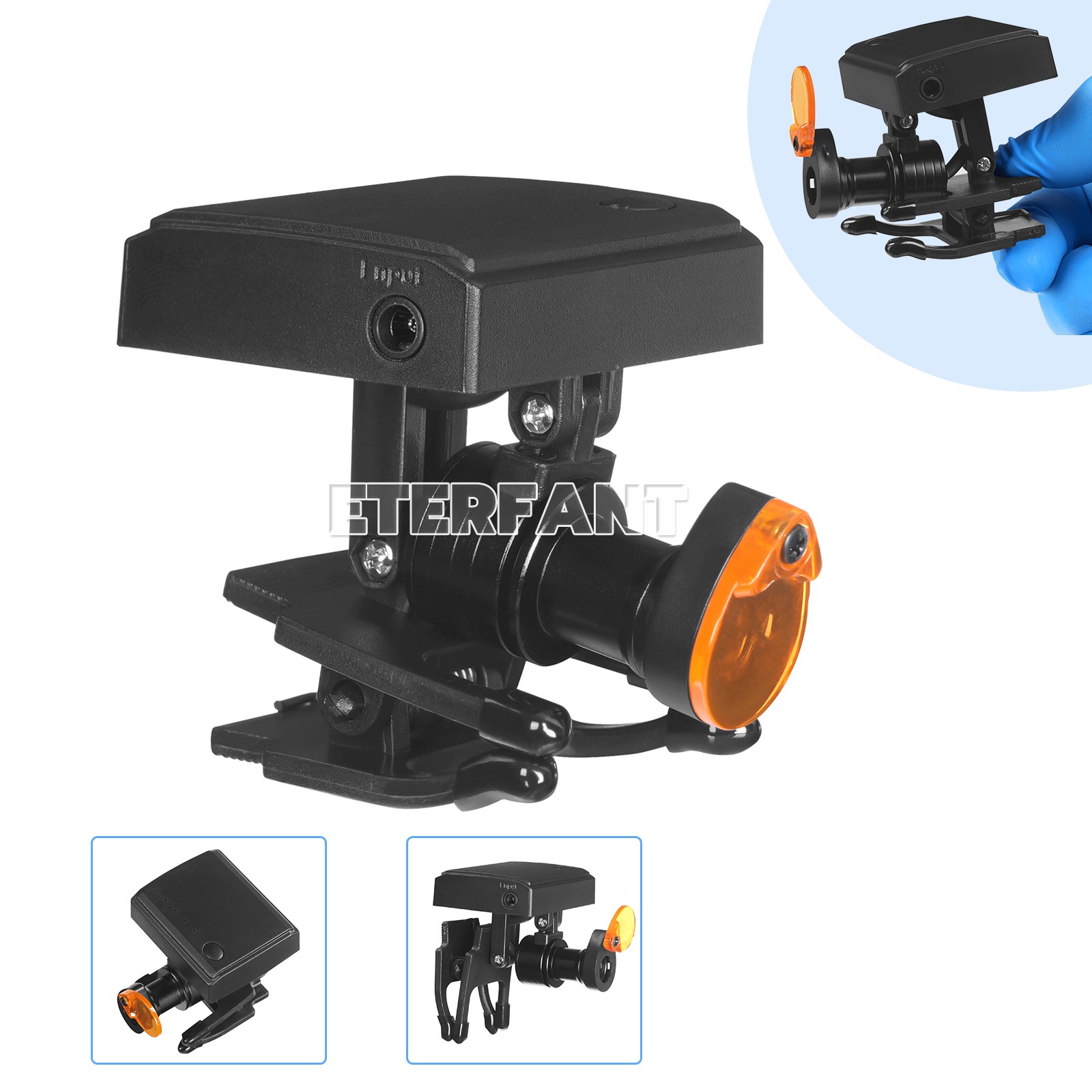 ETERFANT 5W Dental Wireless LED Headlight with Filter for Binocular Loupe Glasse