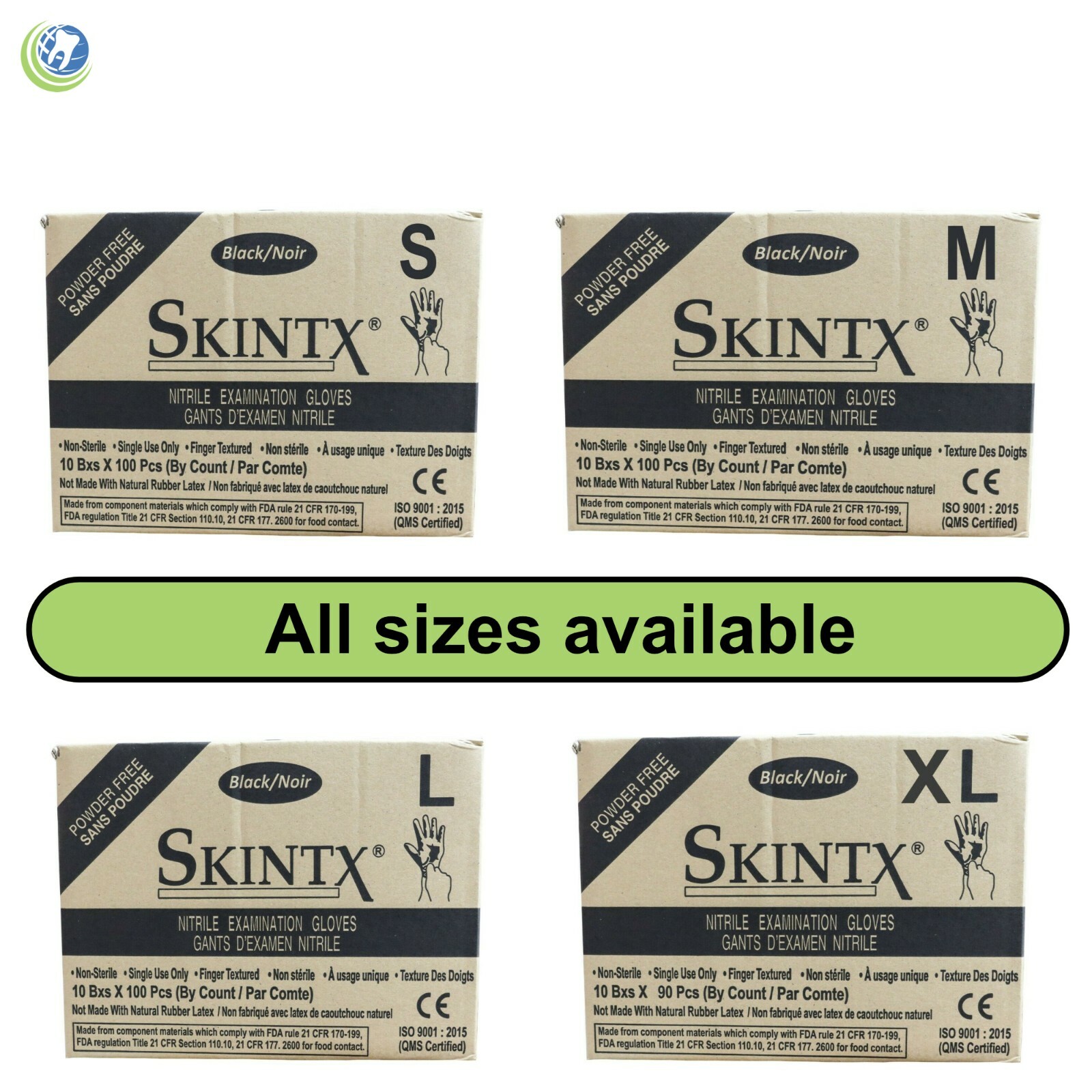 Nitrile Black Dental Medical Exam Gloves Powder-Free Disposable 5 Mil 10 Boxes