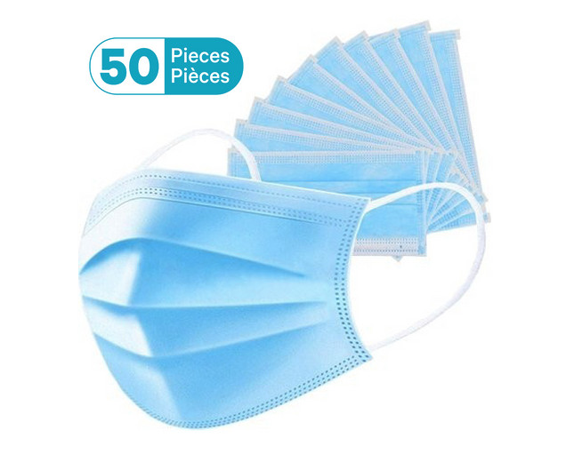 Boomcare Blue Disposable Face Masks Non Woven Thick 3-Layers 2000 Pack