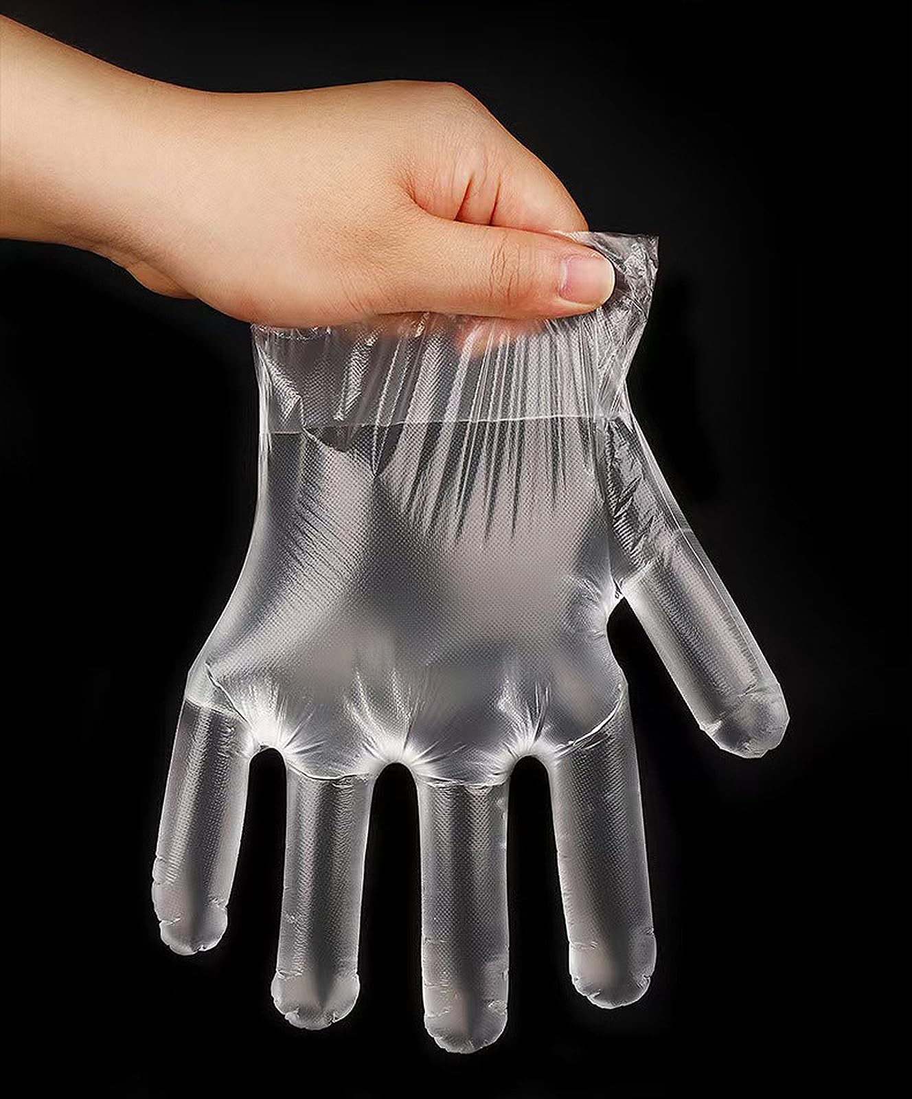 400 Count Disposable Poly Plastic Gloves for Cooking, Food One Size, Open