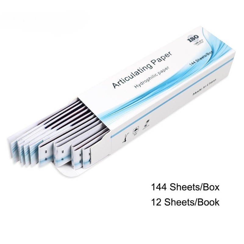 144Sheets/1Box Dental Articulating Paper Lab Products Teeth Care Red/Blue Strips