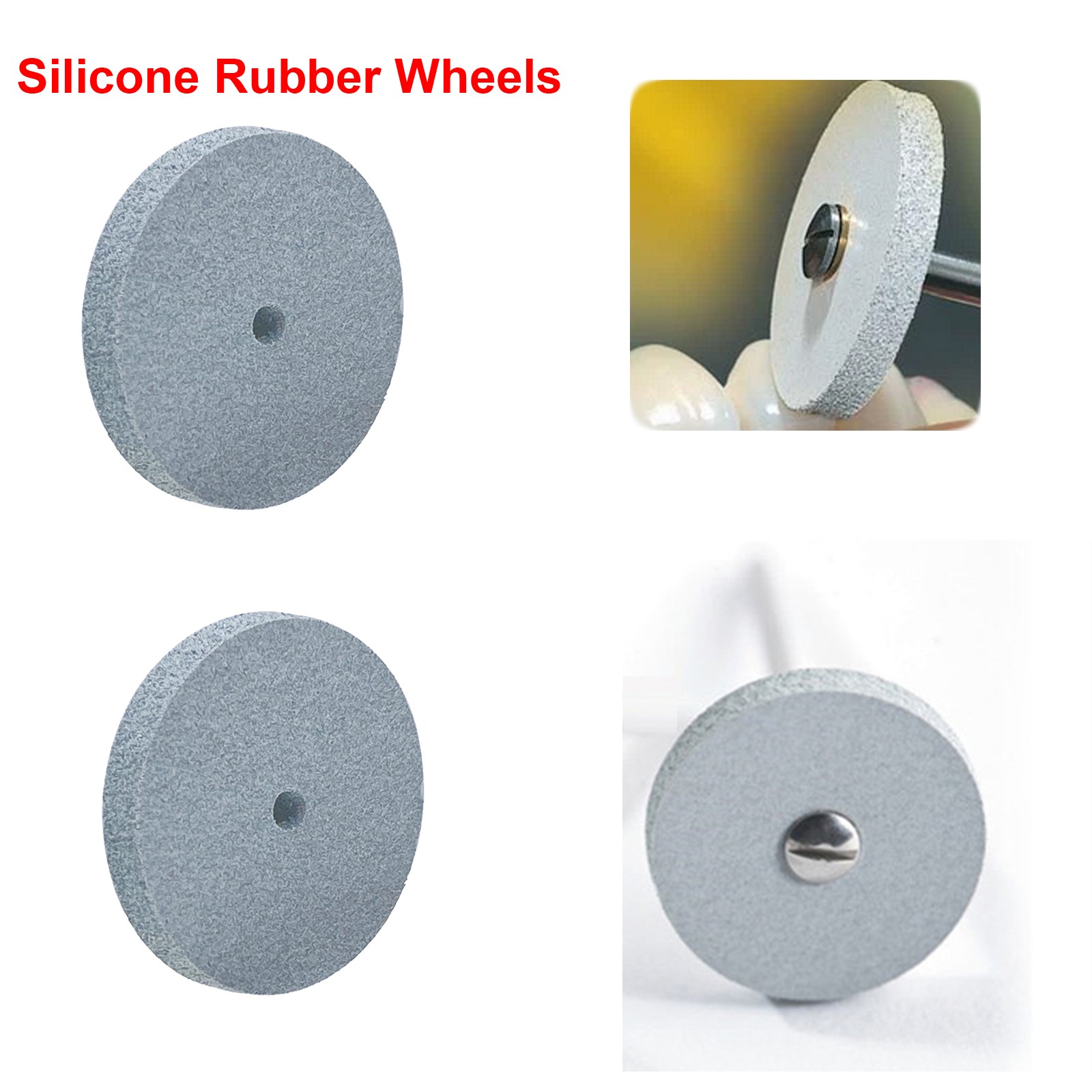Dental Lab Rubber Polishing Wheels Burs Silicone Polishers-White Porcelain