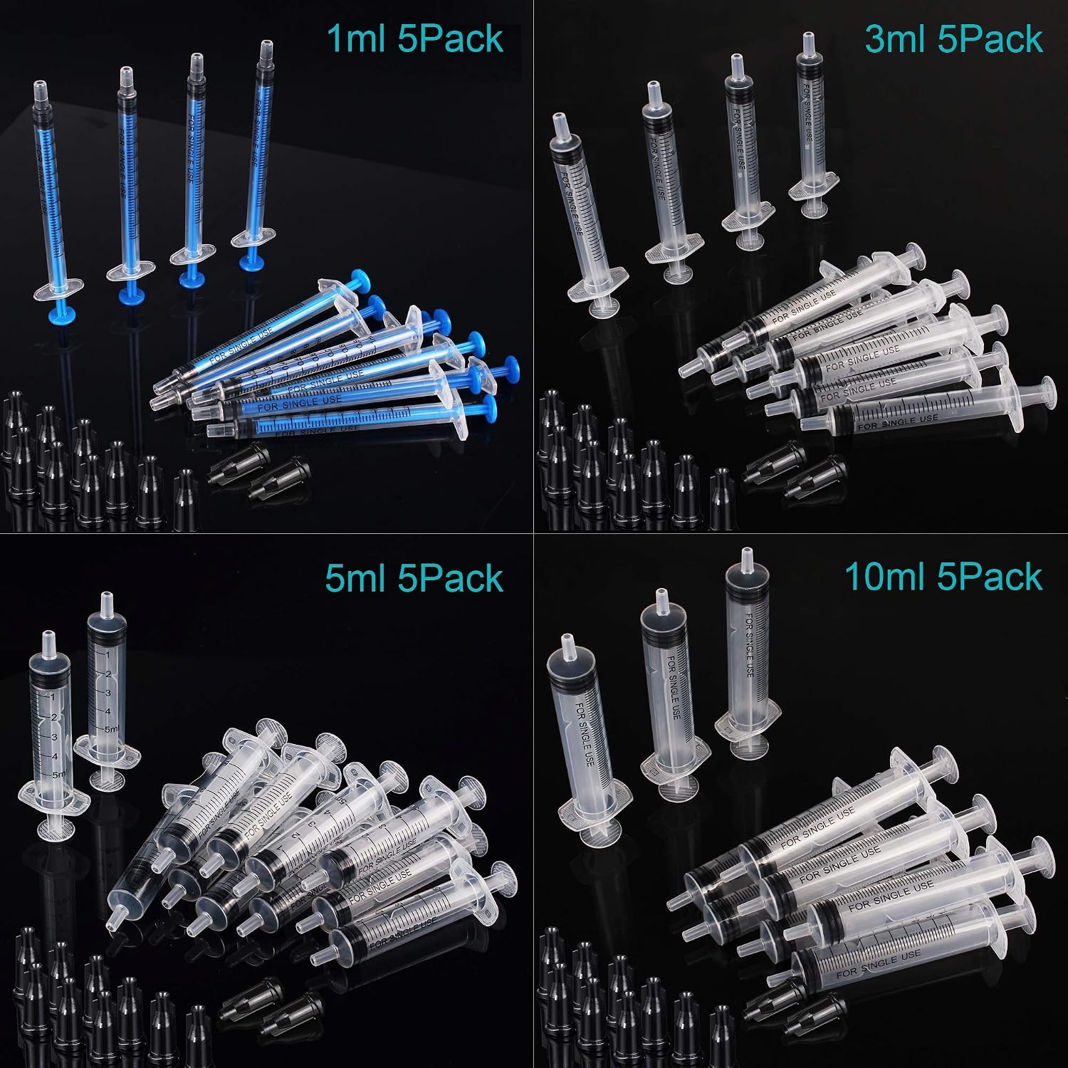 20Pack 1ml / 3ml / 5ml / 10ml Syringe Without Needle – Small Plastic Syringes