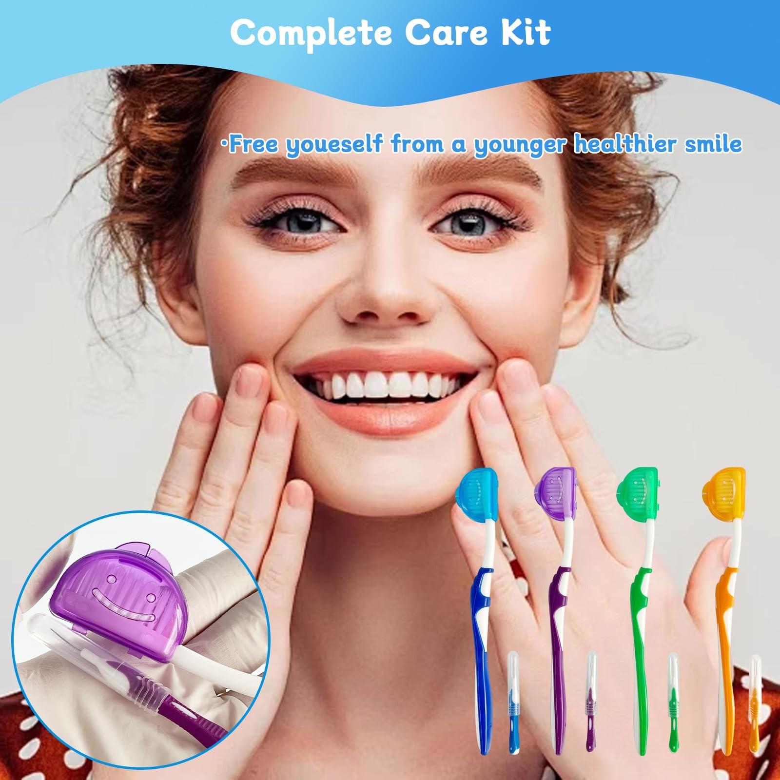 4-Pack Orthodontic Dental Care Kit – Includes Soft Bristle Multicolor