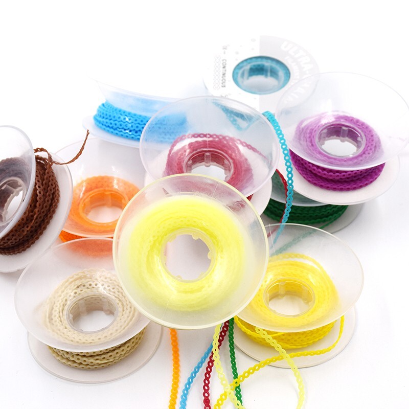 Dental Orthodontic Elastic Ultra Power Chain Long/Short/Continuous 44 Color
