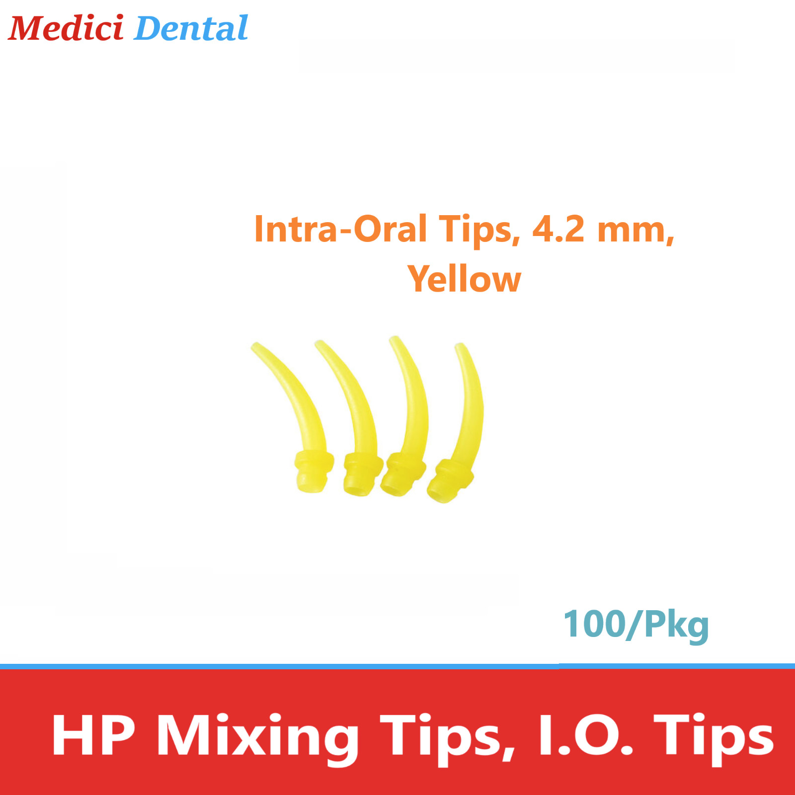 Dental Yellow Intraoral Tips, Pink Intraoral Tips, Ribbon Tips, Fine Tips 100/Bg