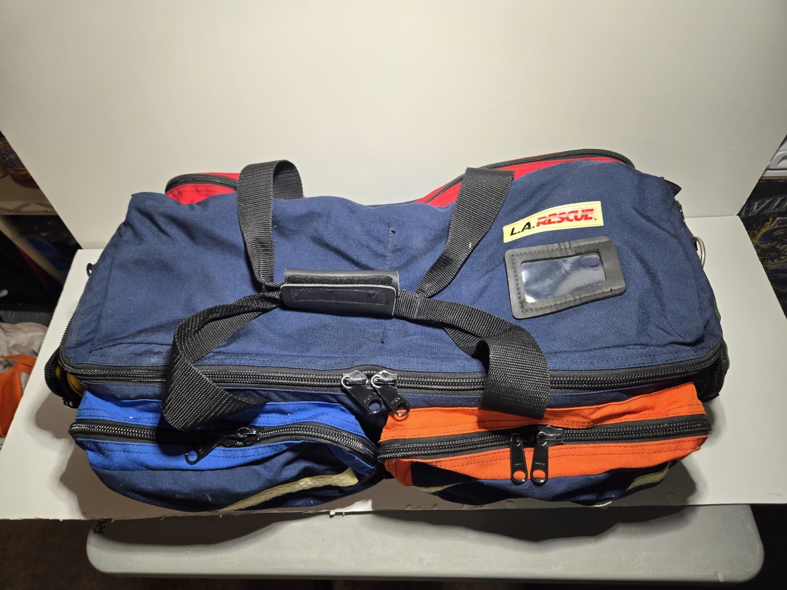 L.A. Rescue EMS/Trauma First Aid Gear Bag Blue w/ Red/Orange Trim, Multi Zip