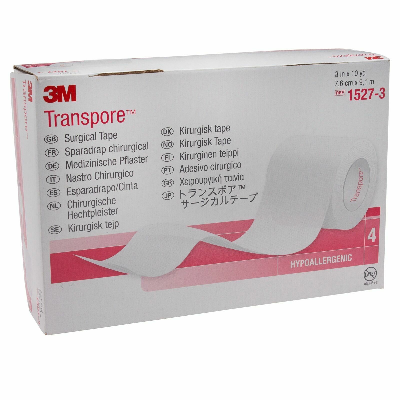 *40-Rolls* 3M Transpore Surgical Hypoallergenic Tape 3″ x 10 Yards 1527-3