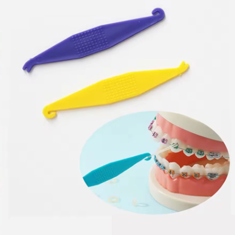 Dental Orthodontic Elastic Placer Elastic Rubber Band Placers Mixed Color