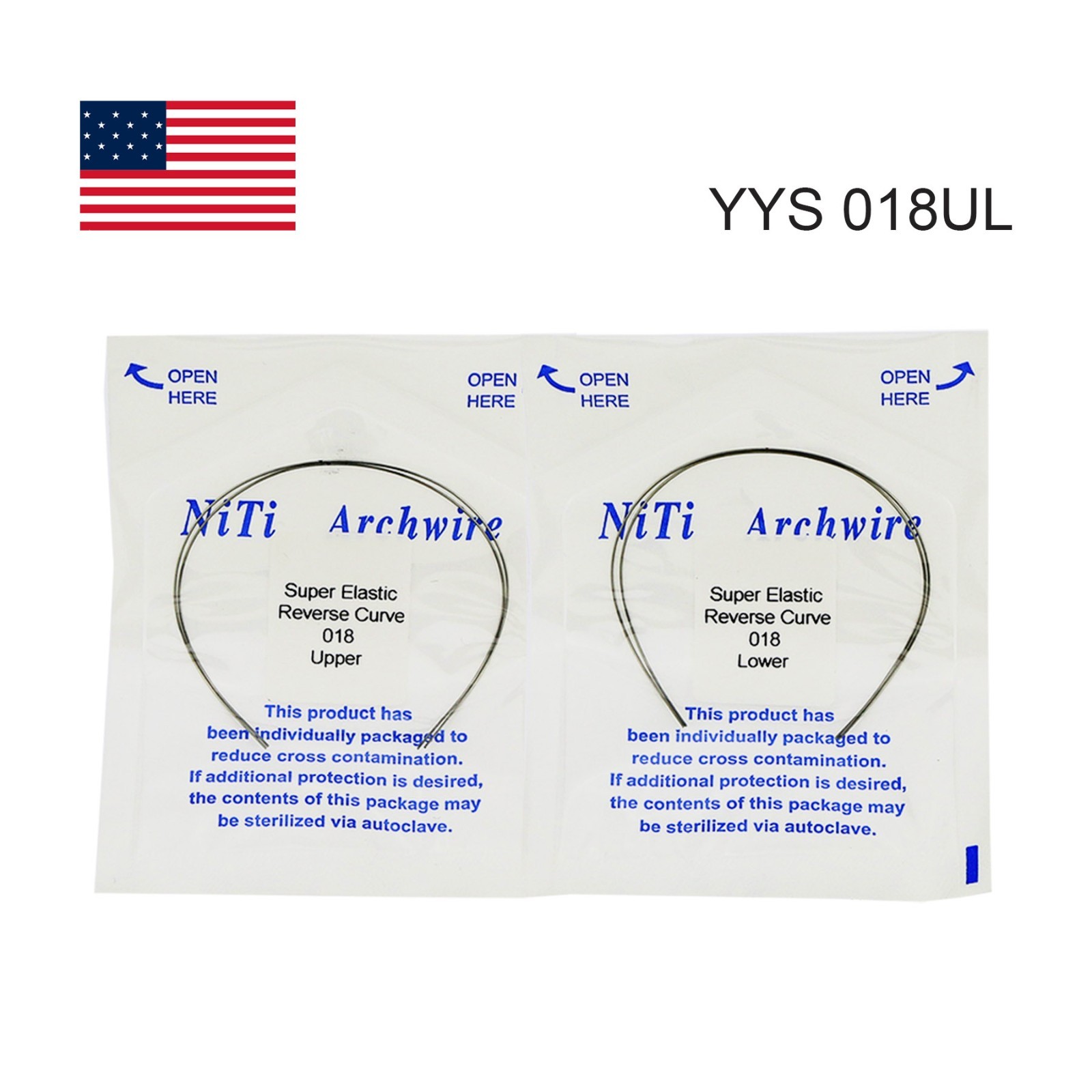 USDental Orthodontic Reverse Curve Arch Wire Super Elastic Niti Round Rect Wires