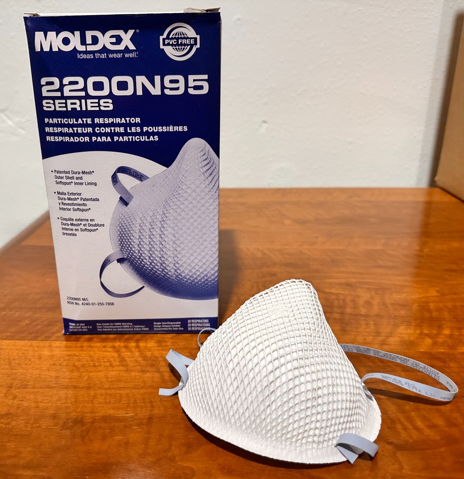 Moldex 2200 N95 Particulate Respirator MD/LG Dust Particle Masks BX of 20 Masks