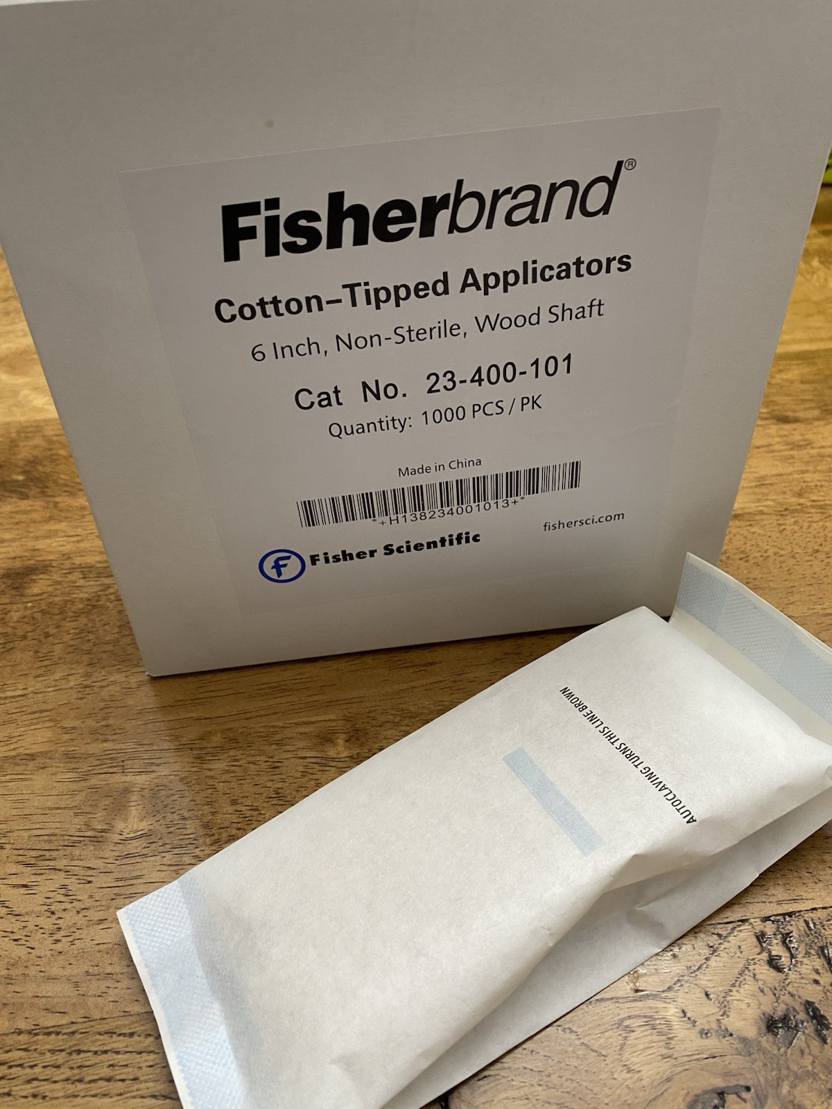 Lot of 3 FISHERBRAND 6” Cotton-Tip Applicator Non-Sterile Wood Shaft 23-400-101
