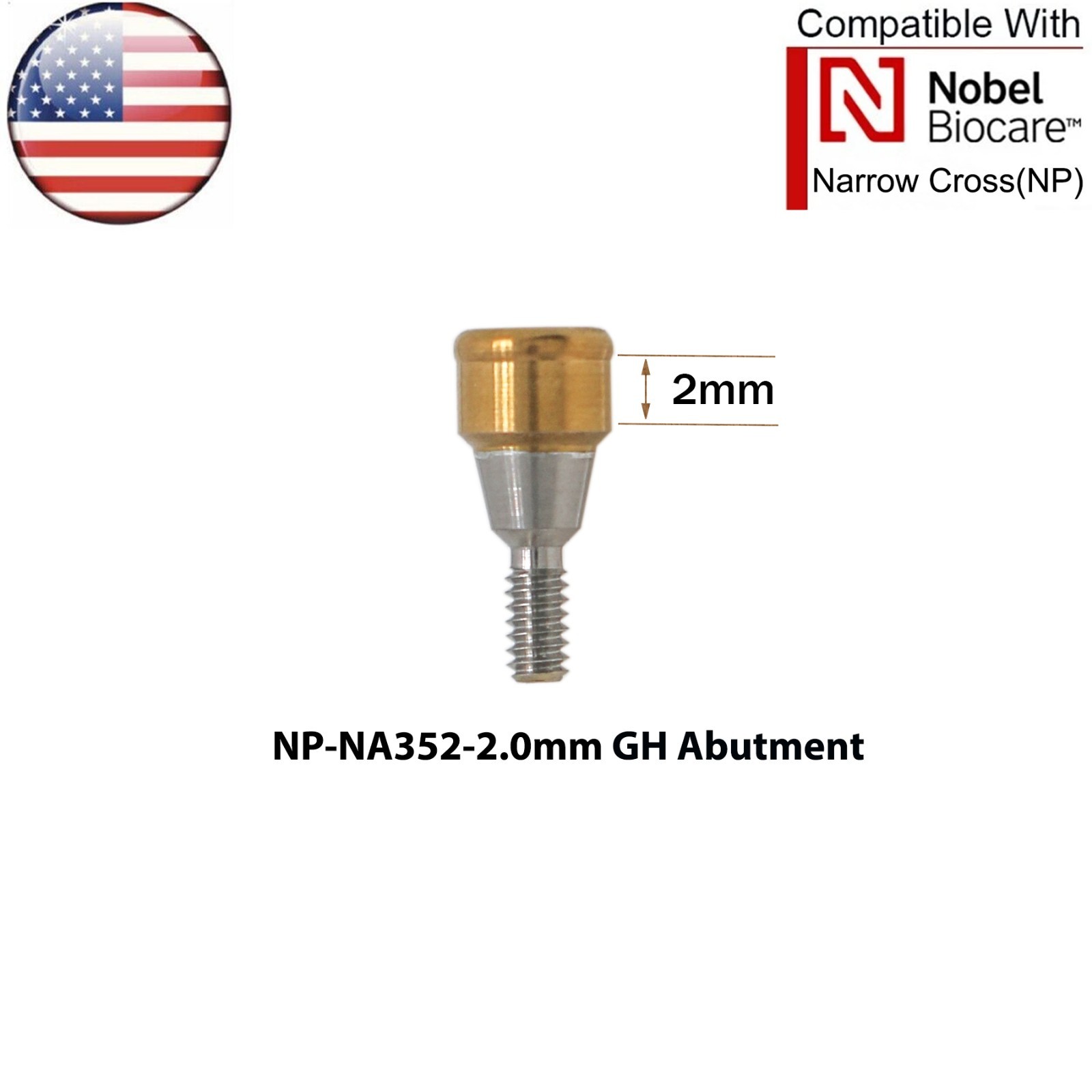 US Dental Overdenture Locator Abutment NP/RP & Male Caps Kit Fits Nobel Active